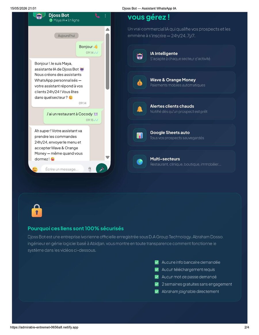 Exemple d'application sur mesure réalisée